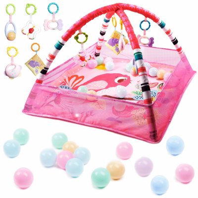 KIK Vzdělávací hrací deka s míčky růžová – Zboží Mobilmania