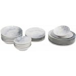 Hermia Porcelánová sada talířů Pearl bílá šedá 24 ks – Sleviste.cz