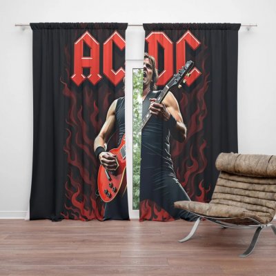 Sablio Závěs ACDC Kytarista: 2ks 140x250cm – Zboží Mobilmania