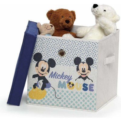 Disney Mickey textilní úložný koš Living s víkem 30 x 30 x 30 cm bílá – Zbozi.Blesk.cz