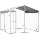 vidaXL Venkovní psí kotec se střechou stříbrný 300 x 300 x 250 cm – Hledejceny.cz
