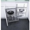 Kuchyňská dolní skříňka VS COR Fold rohový-otočný výsuv s koši Saphir, P, ocel stříbrná