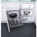 VS COR Fold rohový-otočný výsuv s koši Saphir, P, ocel stříbrná – Sleviste.cz