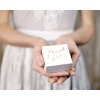 Svatební cukrovinka Krabička dárková - bílá se zlatým Thank you