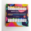 Akrylová a olejová barva akrylové barvy 24x12ml 3x štětec