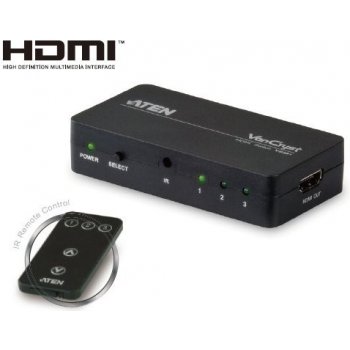 Aten VS-381 HDMI přepínač 3:1 HDM dálkové ovládání