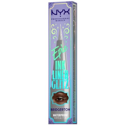 NYX Professional Makeup Bridgerton Royal Epic Ink Liner třpytivá linka na oči 01 Glitzed In Silver 1 ml – Hledejceny.cz