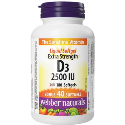 Webber Naturals D3 2500 iu 180 žvýkacích tablet – Hledejceny.cz