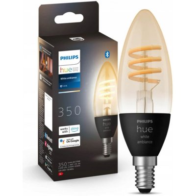 Philips Hue White Ambiance 4.6W 550 Filament svíčka E14 – Hledejceny.cz