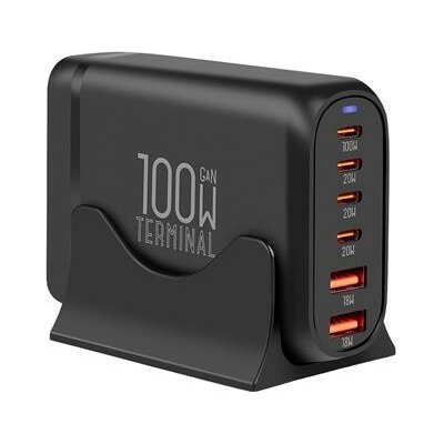OBAL:ME Terminal GaN Stolní nabíječka 4C2A 100W Black – Zboží Mobilmania