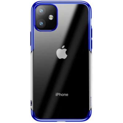 Pouzdro BASEUS Shining pro Apple iPhone 11 - gumové - pokovené - průhledné / modré – Zboží Mobilmania