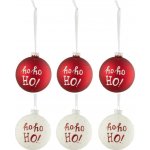 Set šesti červených skleněných a bílých vánočních ozdob J-Line Holly 8,5 cm – Hledejceny.cz