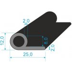 VEGUM 1798 Pryžový profil tvaru "P" s dutinkou, 25x12/2mm, EPDM 60ShA – Zboží Mobilmania