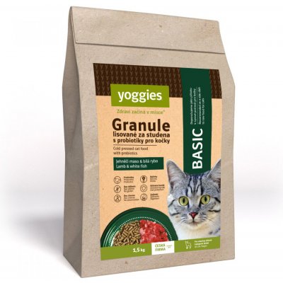 Yoggies Cat Basic granule lisované za studena 1,5 kg – Zboží Mobilmania
