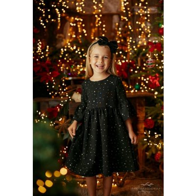 Lily grey boho šaty s hvězdičkami černé – Sleviste.cz