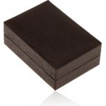 Šperky eshop Lesklá koženková krabička na náušnice, povrch hnědé barvy se zářezy Y49.15 – Zboží Mobilmania