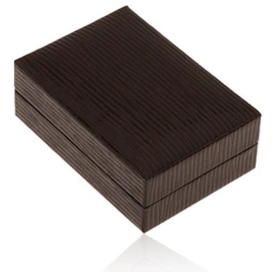 Šperky eshop Lesklá koženková krabička na náušnice, povrch hnědé barvy se zářezy Y49.15 – Zboží Mobilmania