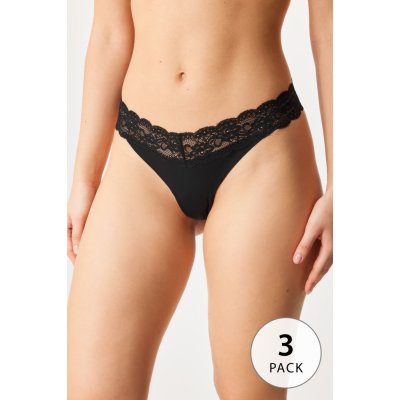 ONLY 3PACK Tanga ONLY Chloe Lace černá – Zboží Dáma