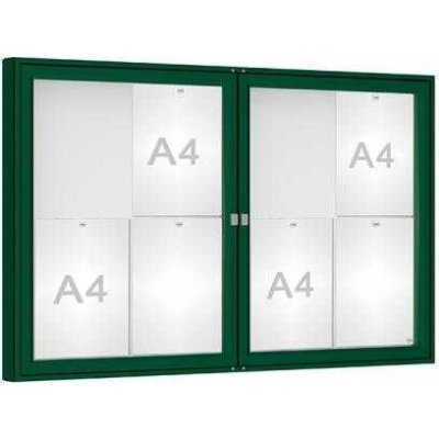 PROCITY Venkovní vitrína model 1000 dvoukřídlá, 8 x A4, plexi, zelená | Zboží Auto
