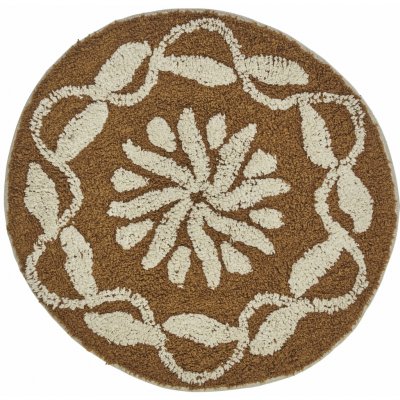 Madam Stoltz Round Mustard Off White hnědá zlatá průměr 60 cm – Hledejceny.cz