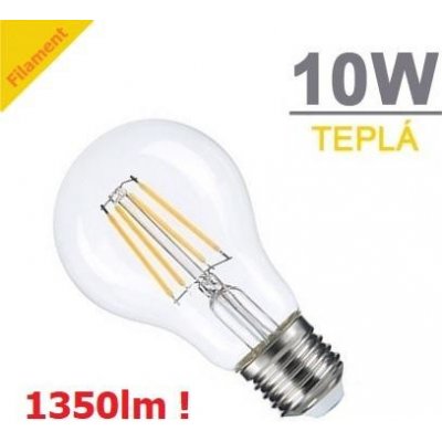 LED21 LED žárovka 10W 4xCOS Filament E27 1350lm TEPLÁ BÍLÁ