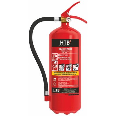 HTB práškový hasicí přístroj P6F/MM - 6 kg, třída A, B, C, účinnost 27A/183B/C, mosazný ventil – Hledejceny.cz