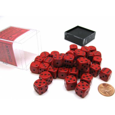 Chessex Sada 36 kostek D6 12 mm červená/černá – Zbozi.Blesk.cz