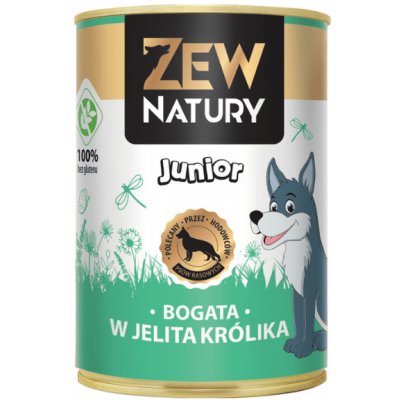 Zew Natury Junior 94% maso bohaté na králičí droby 12 x 400 g
