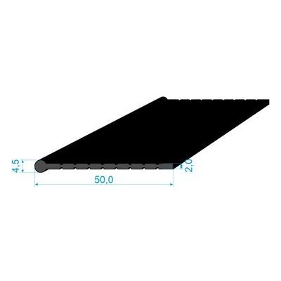 02831005 Pryžový profil tvaru "I", 50x4,5/2mm, 50°Sh, EPDM, -40°C/+100°C, černý | Zboží Auto