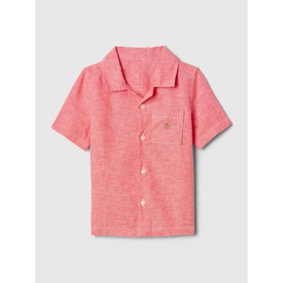 GAP Baby košile z lněné směsi Oxford Shirt růžová – Hledejceny.cz