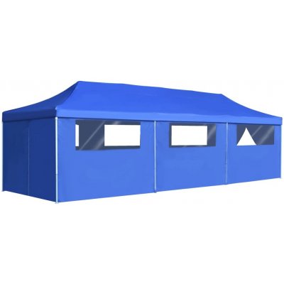 OMAXI 706670 Skládací nůžkový party stan s 8 bočními stěnami 870x291x315 cm modrý – Hledejceny.cz
