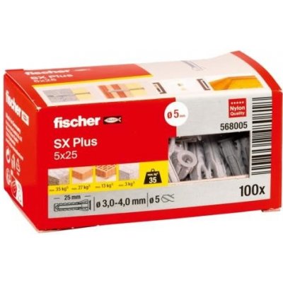 Fischer SX Plus 5x25 mm (balení 100 ks) - rozpínací hmoždinky