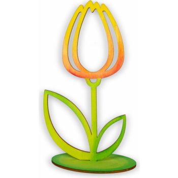 Dřevěný tulipán, nevybarvený Rozměr 15cm