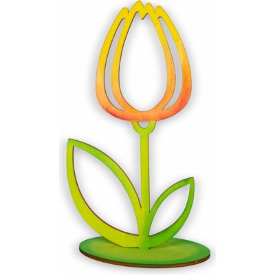 Dřevěný tulipán, nevybarvený Rozměr 15cm