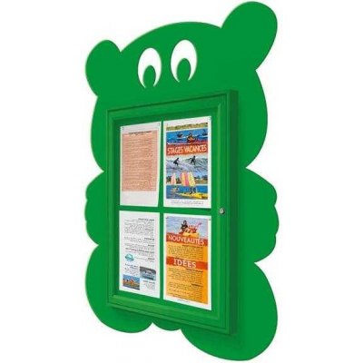 PROCITY Venkovní vitrína Medvídek 4 x A4, zelená – Zboží Živě