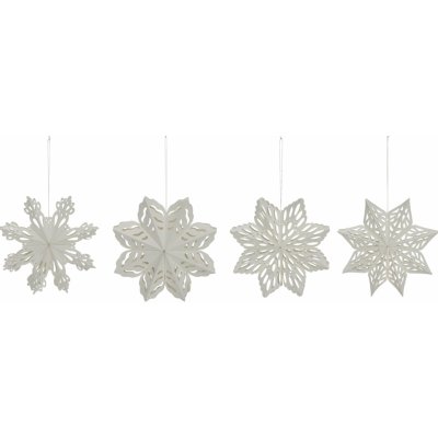 House Doctor Papírová vánoční ozdoba Snowflake White 15 cm set 4 ks bílá barva papír – Zboží Dáma