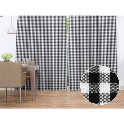 Biante Bavlněný závěs Olivia OL-015 Černo-bílá kostka malá 140x140 cm – Hledejceny.cz