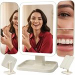Soulima 26952 Kosmetické zrcátko LED 3x zvětšení 600 mAh krémově bílá – Sleviste.cz