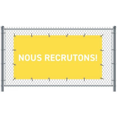 Jansen Display Standardní banner na plot 200 x 100 cm Přijímáme nové zaměstnance francouzština žlutá