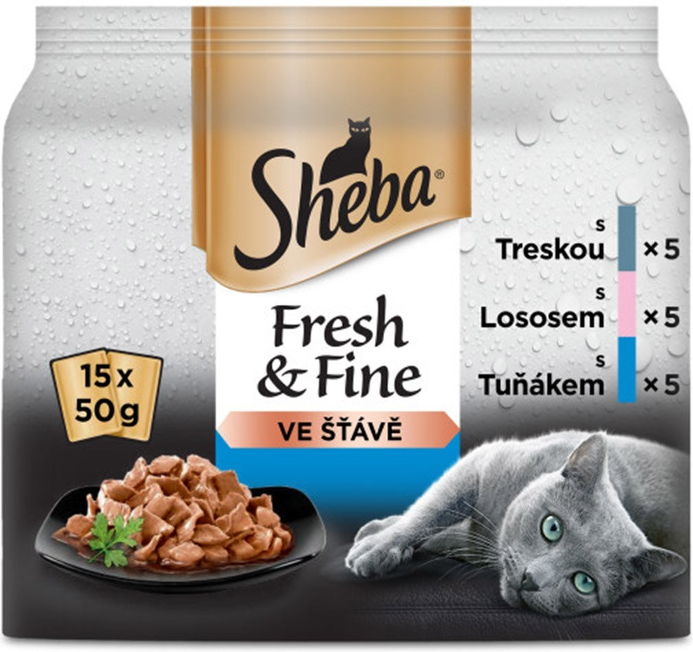 Sheba Fresh & Fine Rybí výběr ve šťávě 15 x 50 g