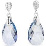 Spark stříbrné náušnice s krystaly Swarovski Elements modrá kapka Dainty Drop KW610616BLS Blue Shade – Hledejceny.cz