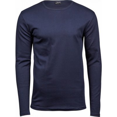 Teplé pánské organické triko Tee Jays interlock s dlouhým 220 g/m modrá námořní