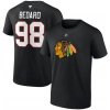 Pánské Tričko Fanatics pánské tričko Connor Bedard #98 Chicago Blackhawks Draft 2023 Stack Logo Name & Number Black