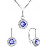 Evolution Group Sada šperků s krystaly Swarovski náušnice a přívěsek modré kulaté 39109.3 – Sleviste.cz