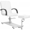 Masážní stůl a židle Greatstore Masážní židle s podnožkou bílá 127 x 60 x 98 cm umělá kůže