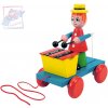 Dřevěná hračka Woody tahací klaun s xylofonem