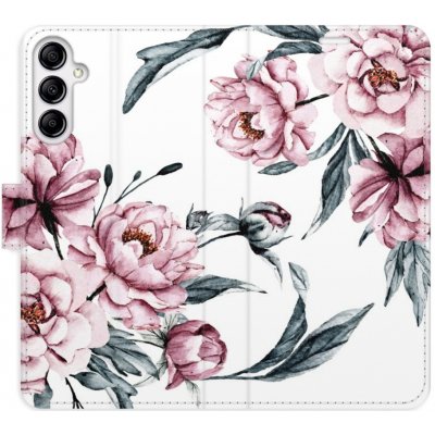 Pouzdro iSaprio Flip s kapsičkami na karty - Pink Flowers Samsung Galaxy A14 / A14 5G – Zbozi.Blesk.cz