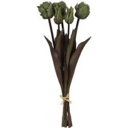 Papouščí umělé tulipány svazek 5ks 40cm
