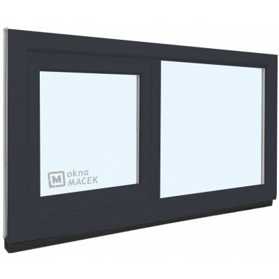 KNIPPING Plastové okno - 70 AD, 1500x900 mm, FIX/OS, antracit Sklo: čiré, Barva, imitace: antracit/bílá (jednostranně) – Hledejceny.cz
