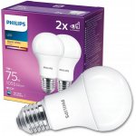 Philips 2PAK LED žárovka LED E27 A60 11W = 75W 1055lm 2700K Teplá bílá 200° – Hledejceny.cz